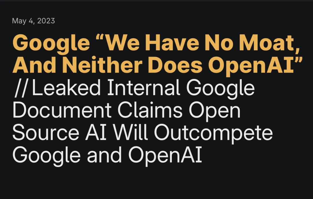 We Have No Moat by Google
